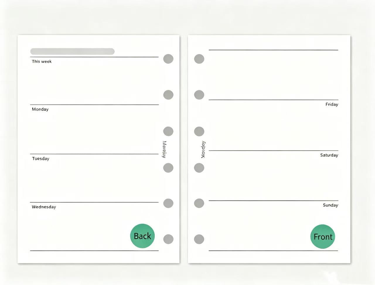 A7 Pocket Size Planner Insert Refill — Blank + Timeline + Daily/Weekly/Monthly Pages — 120gsm, 80 × 120 mm