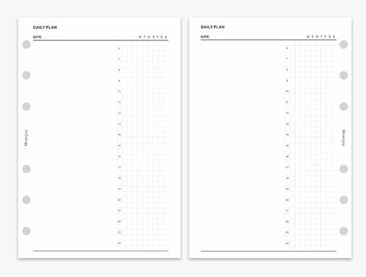 A6 Planner Insert Refill — Blank + Timeline + Daily/Weekly/Monthly Pages — 120gsm, 105 × 148 mm