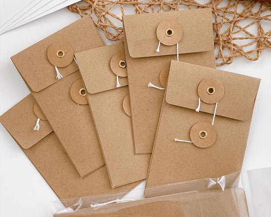 Loose leaf kraft pocket inserts for receipts stickers cards and planner accessories