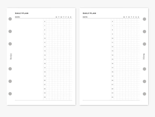 Personal Size Planner Insert Refill — Blank + Timeline + Daily/Weekly/Monthly Pages — 120gsm, 95 × 173 mm