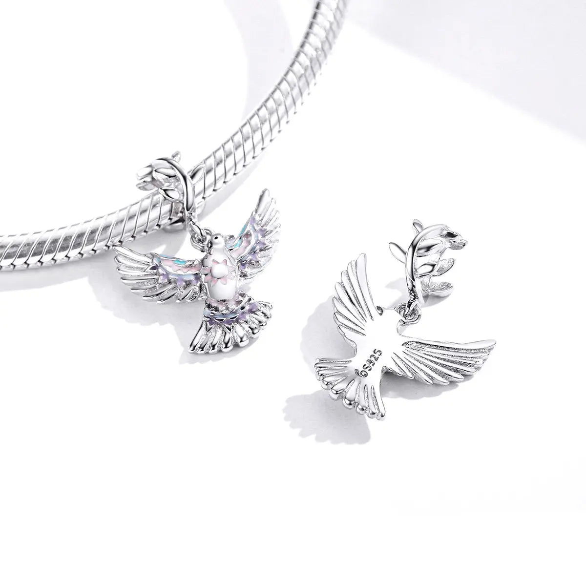 Peace Dove Dangle Charm in Sterling Silver Kozy Lumiere
