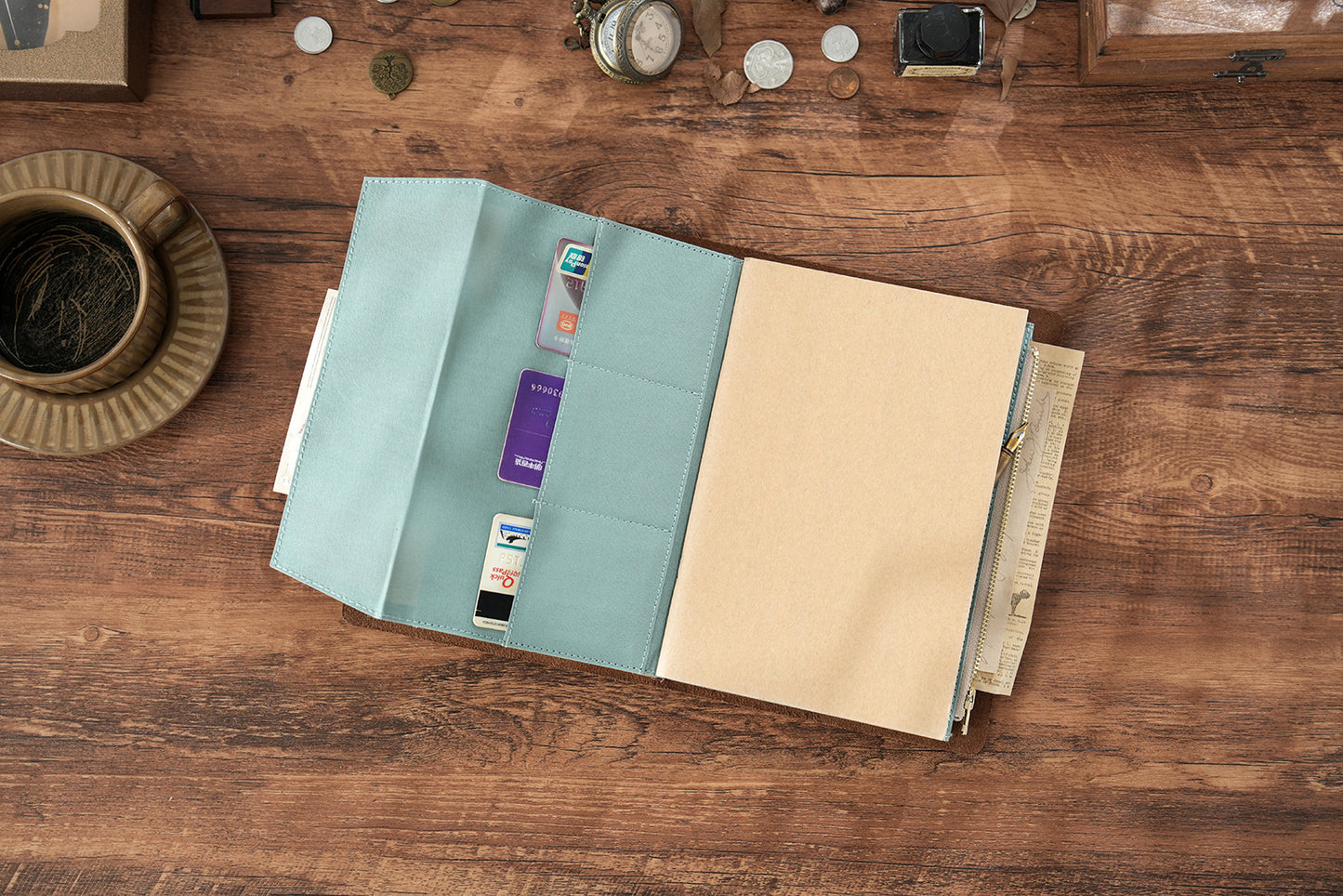 Durable Canvas Zipper Pouch for TN | Multi-Pocket Organizer & Cardholder | Travel Journal Must-Have Accessory
