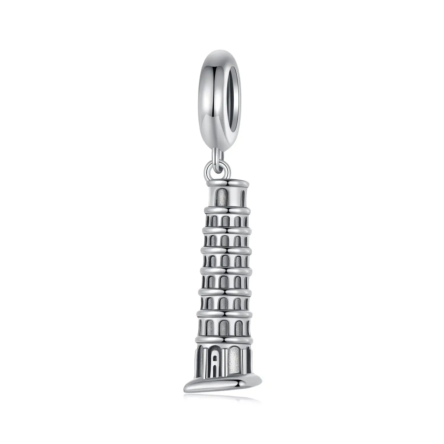Leaning Tower of Pisa Dangle Charm in Sterling Silver Kozy Lumiere