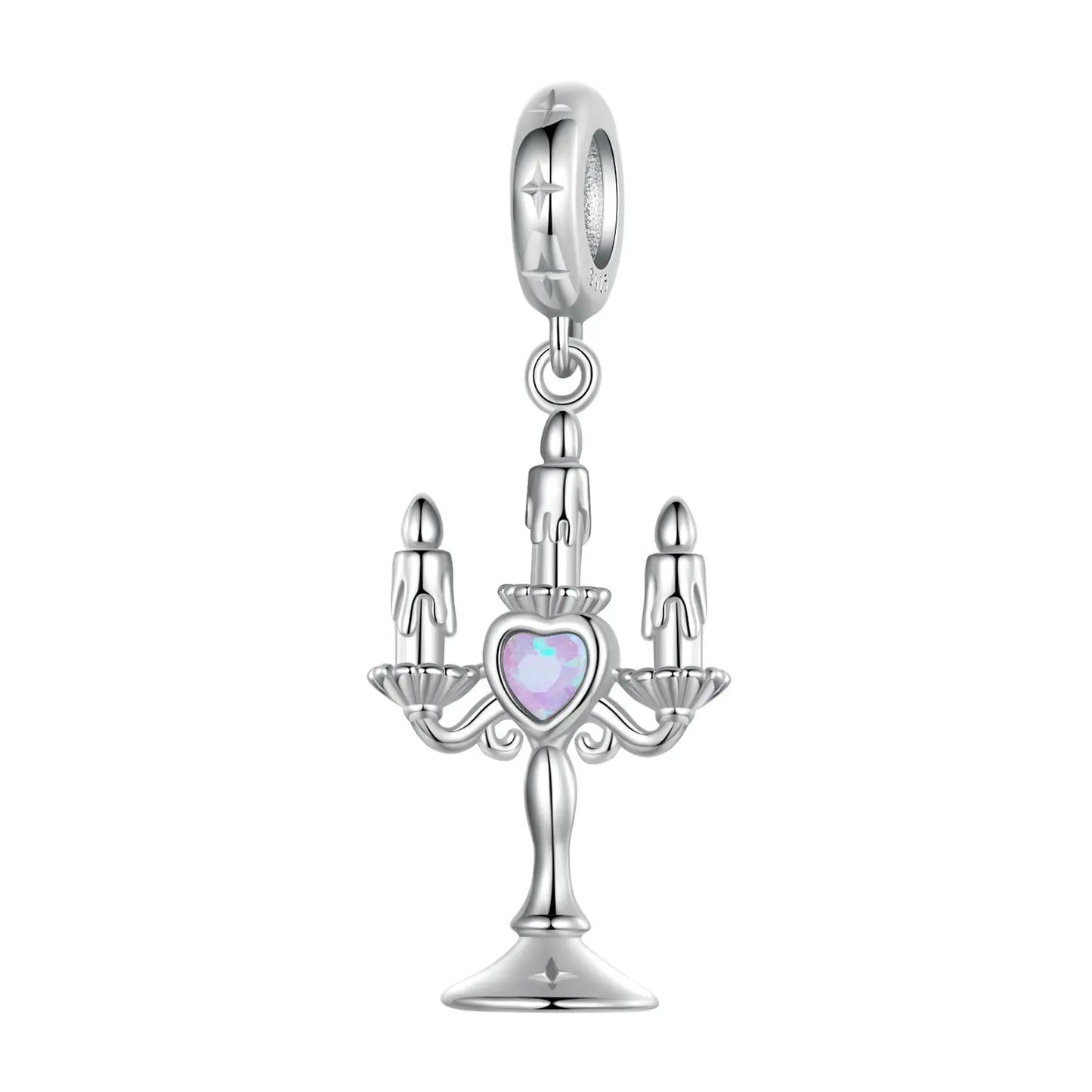 French Vintage Candleholder Dangle Charm in Sterling Silver Kozy Lumiere