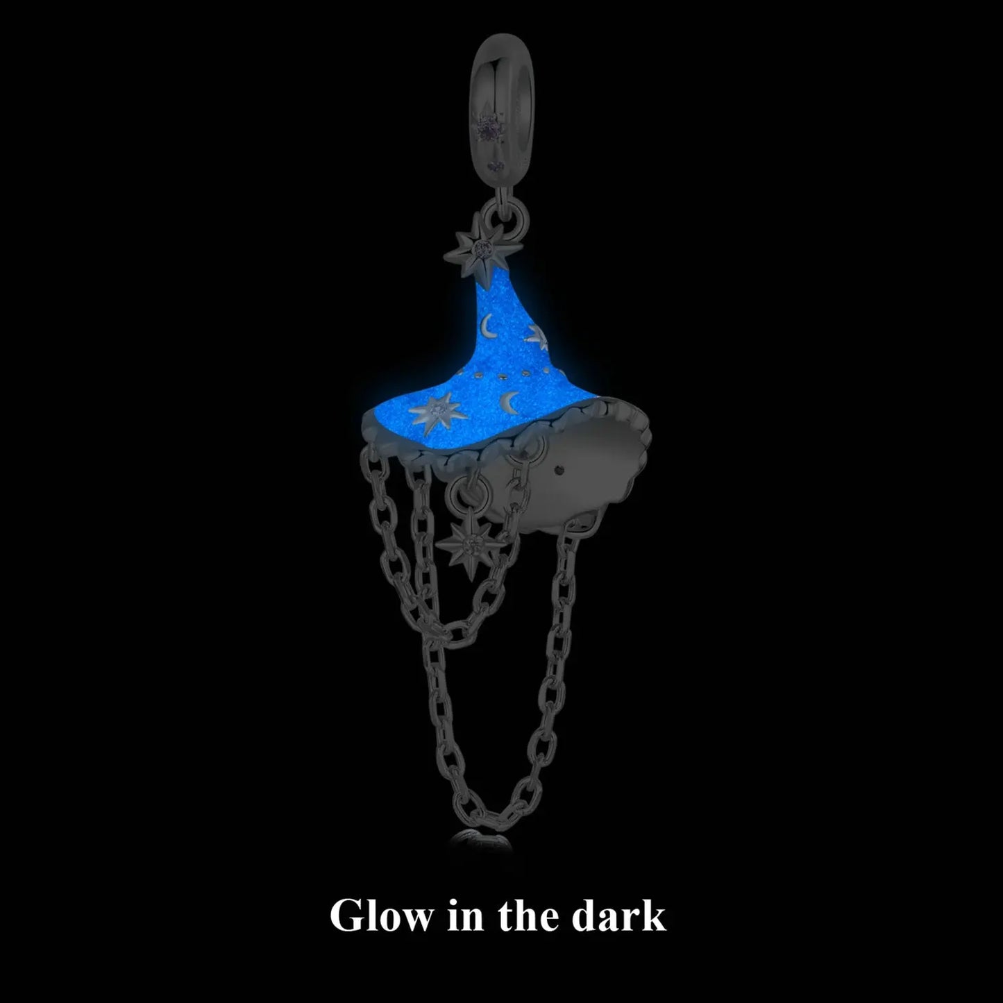Luminous Witch Hat Dangle Charm in Sterling Silver Kozy Lumiere
