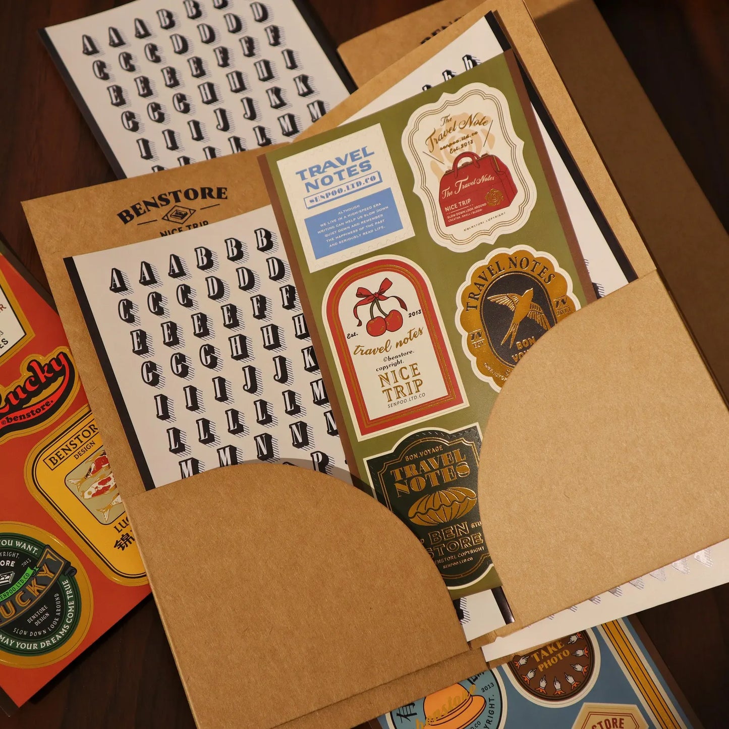 Vintage Waterproof Letter Label Stickers for Journaling