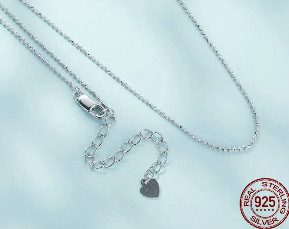 Sterling Silver White Gold-Plated Essential Beaded Necklace Kozy Lumiere