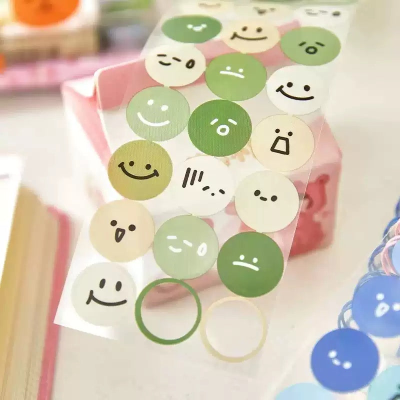 Rainbow Emoji Round Smiley Stickers for Journals and Planners