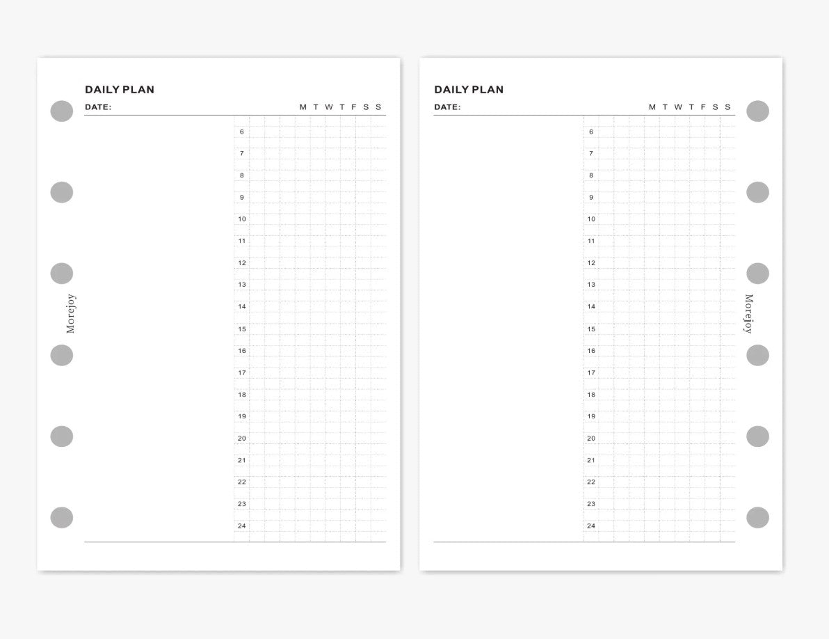 A7 Pocket Size Planner Insert Refill — Blank + Timeline + Daily/Weekly/Monthly Pages — 120gsm, 80 × 120 mm