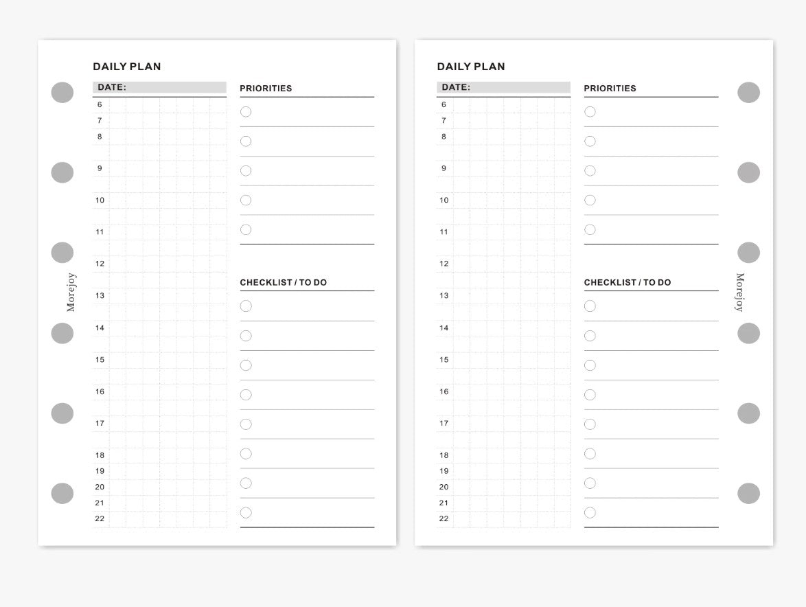 A7 Pocket Size Planner Insert Refill — Blank + Timeline + Daily/Weekly/Monthly Pages — 120gsm, 80 × 120 mm