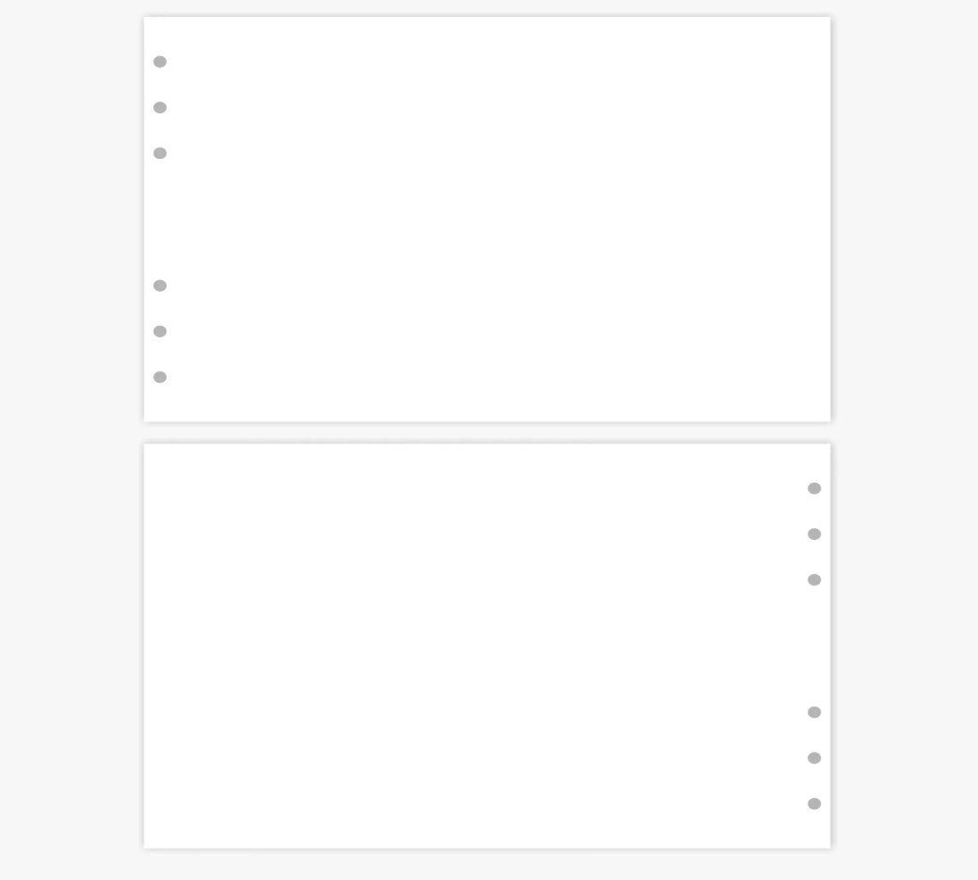 Personal Size Planner Insert Refill — Blank + Timeline + Daily/Weekly/Monthly Pages — 120gsm, 95 × 173 mm