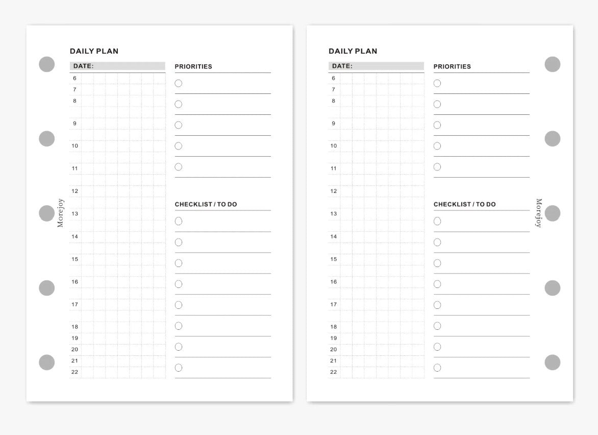 M5/A8 Planner Insert Refill — Blank + Timeline + Daily/Weekly/Monthly Pages — 120gsm, 74 × 105 mm