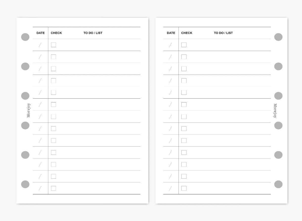 A7 Pocket Size Planner Insert Refill — Blank + Timeline + Daily/Weekly/Monthly Pages — 120gsm, 80 × 120 mm