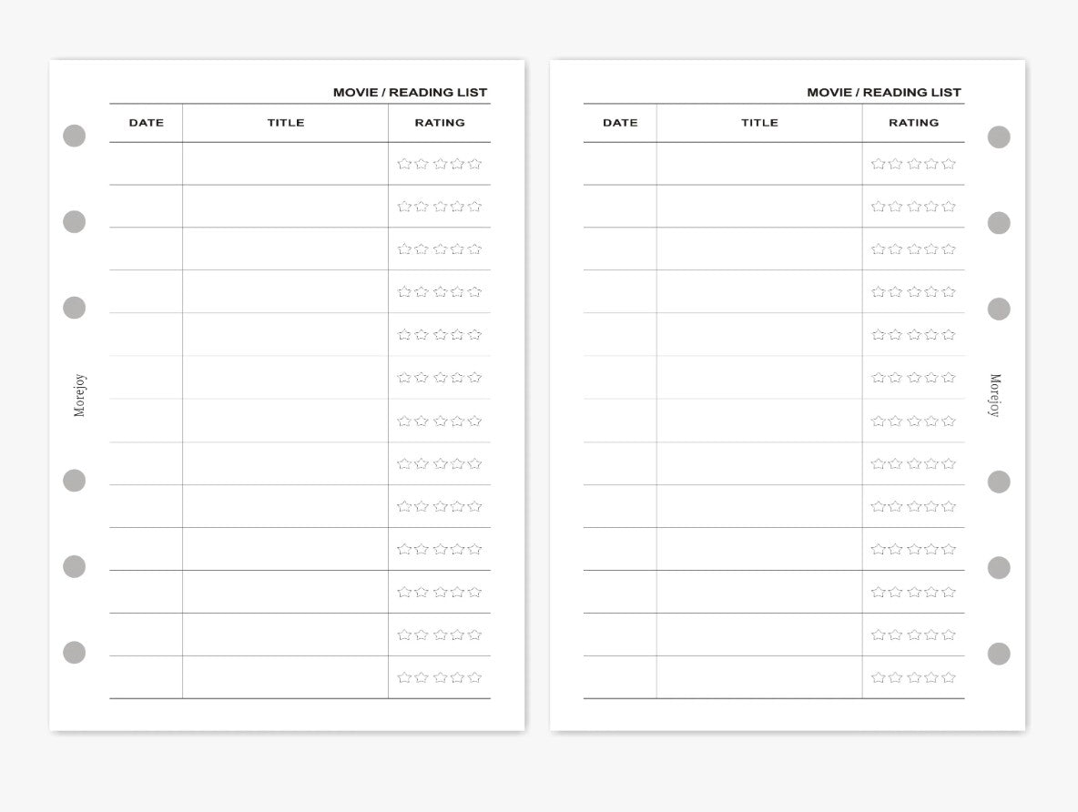 Personal Size Planner Insert Refill — Blank + Timeline + Daily/Weekly/Monthly Pages — 120gsm, 95 × 173 mm