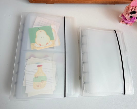 A6/A7 Binder Shell with PVC Storage Pouches - Sticker Organizer