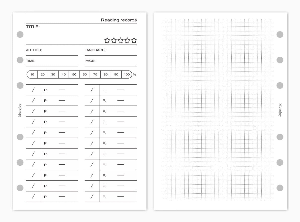 A6 Planner Insert Refill — Blank + Timeline + Daily/Weekly/Monthly Pages — 120gsm, 105 × 148 mm