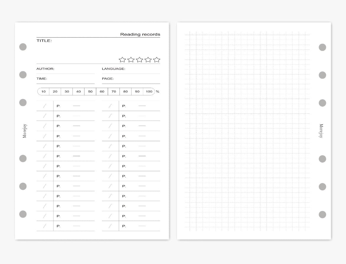 Personal Size Planner Insert Refill — Blank + Timeline + Daily/Weekly/Monthly Pages — 120gsm, 95 × 173 mm