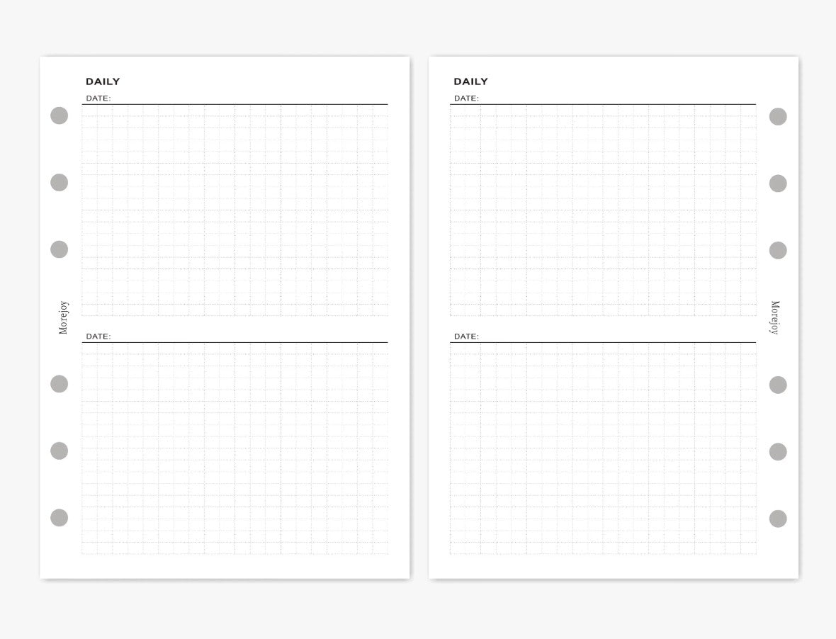 Personal Size Planner Insert Refill — Blank + Timeline + Daily/Weekly/Monthly Pages — 120gsm, 95 × 173 mm