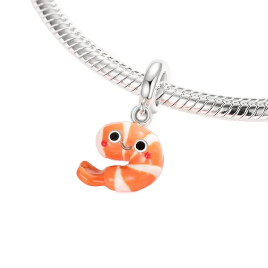 Shrimp Dangle Charm in Sterling Silver Kozy Lumiere