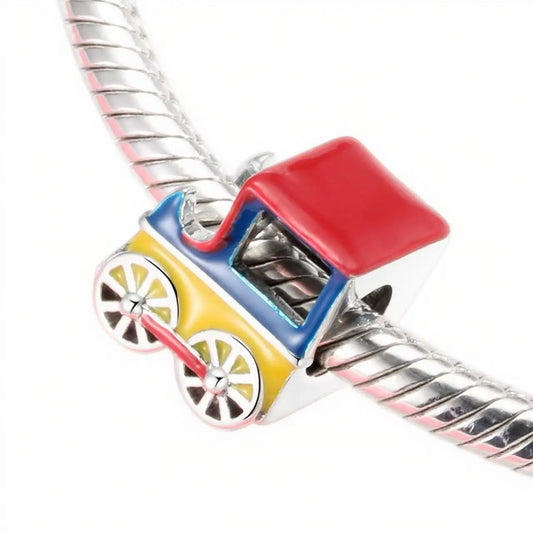 Train Charm Bead in Sterling Silver Kozy Lumiere