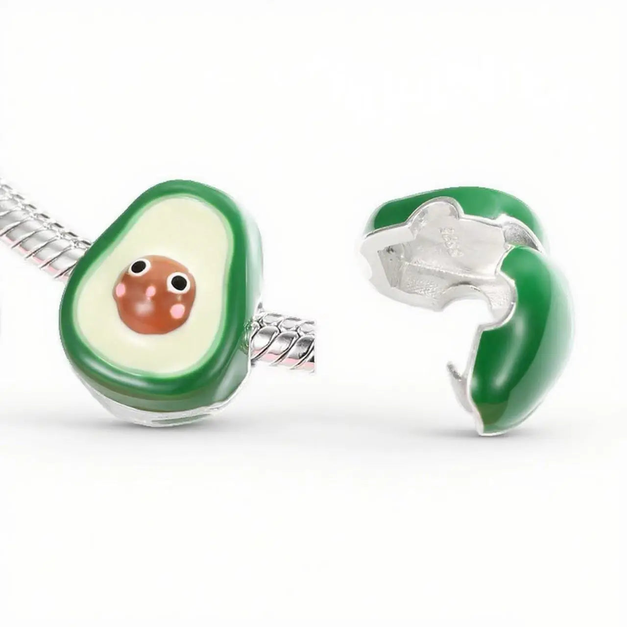 Avocado Clip Charm in Sterling Silver Kozy Lumiere