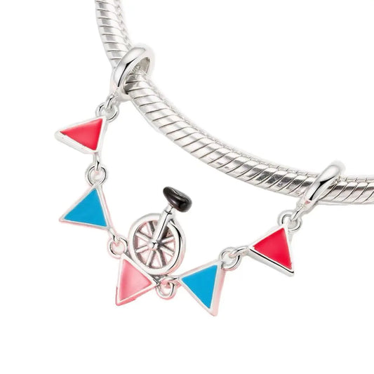 Flags Safety Chain Charm in Sterling Silver Kozy Lumiere