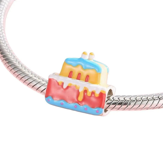 Cake Charm Bead in Sterling Silver Kozy Lumiere