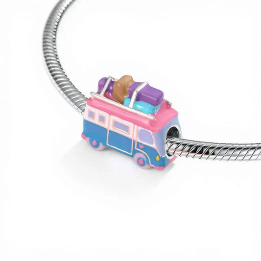 Luggage Car Charm Bead in Sterling Silver Kozy Lumiere