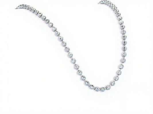 Sterling Silver White Gold-Plated Essential Beaded Necklace Kozy Lumiere