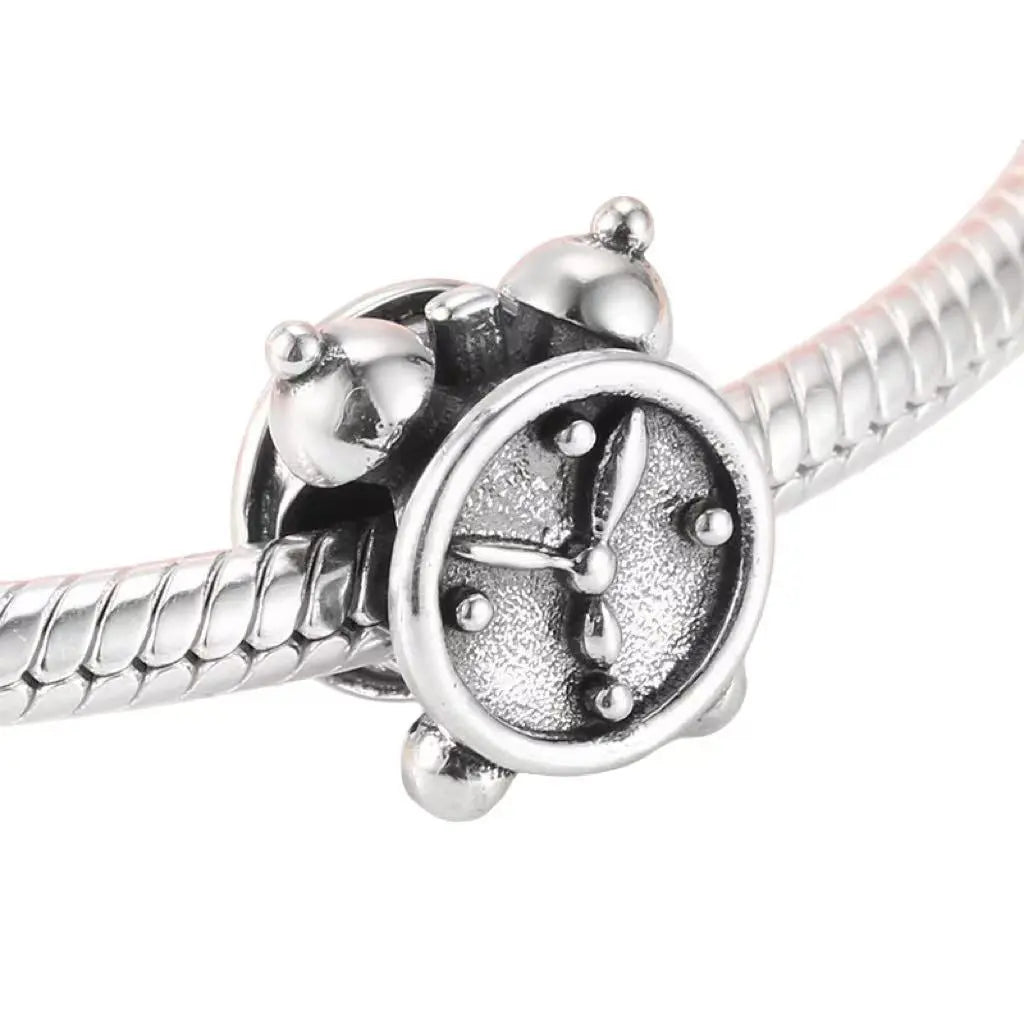 Alarm Clock Charm Bead in Sterling Silver Kozy Lumiere