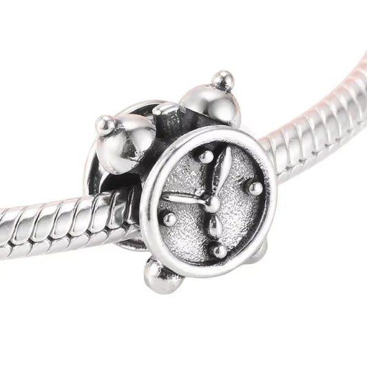 Alarm Clock Charm Bead in Sterling Silver Kozy Lumiere