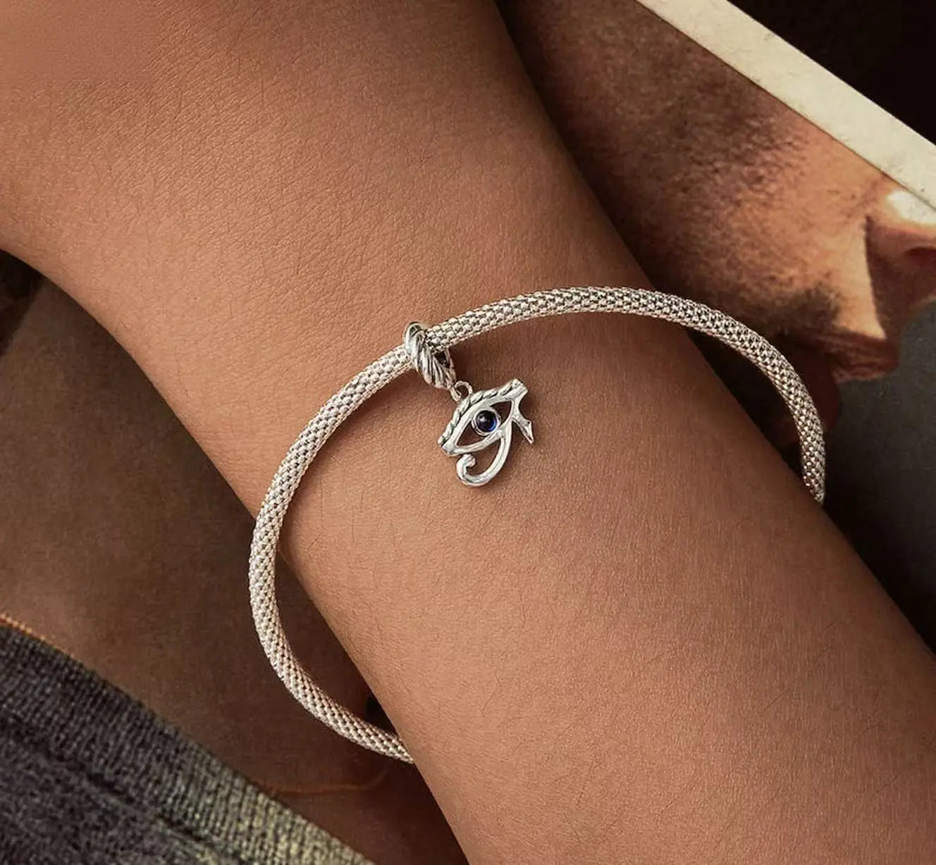 Eye of Horus Dangle Charm in Sterling Silver Kozy Lumiere