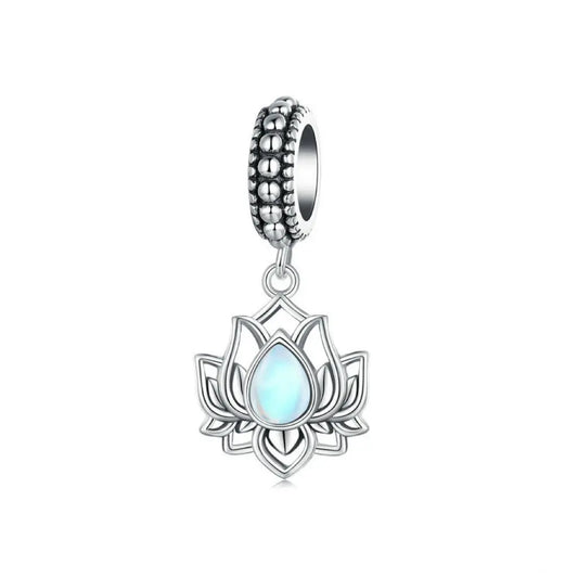 Lotus Dangle Charm in Sterling Silver Kozy Lumiere
