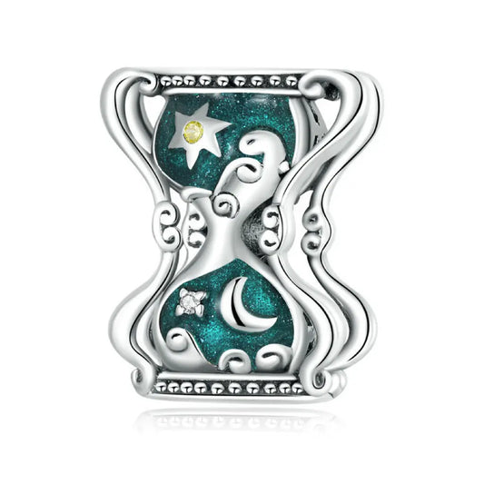 Hourglass Charm Bead in Sterling Silver Kozy Lumiere