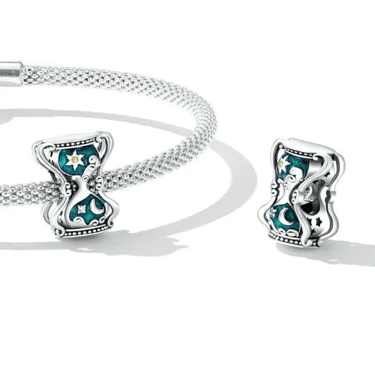 Hourglass Charm Bead in Sterling Silver Kozy Lumiere