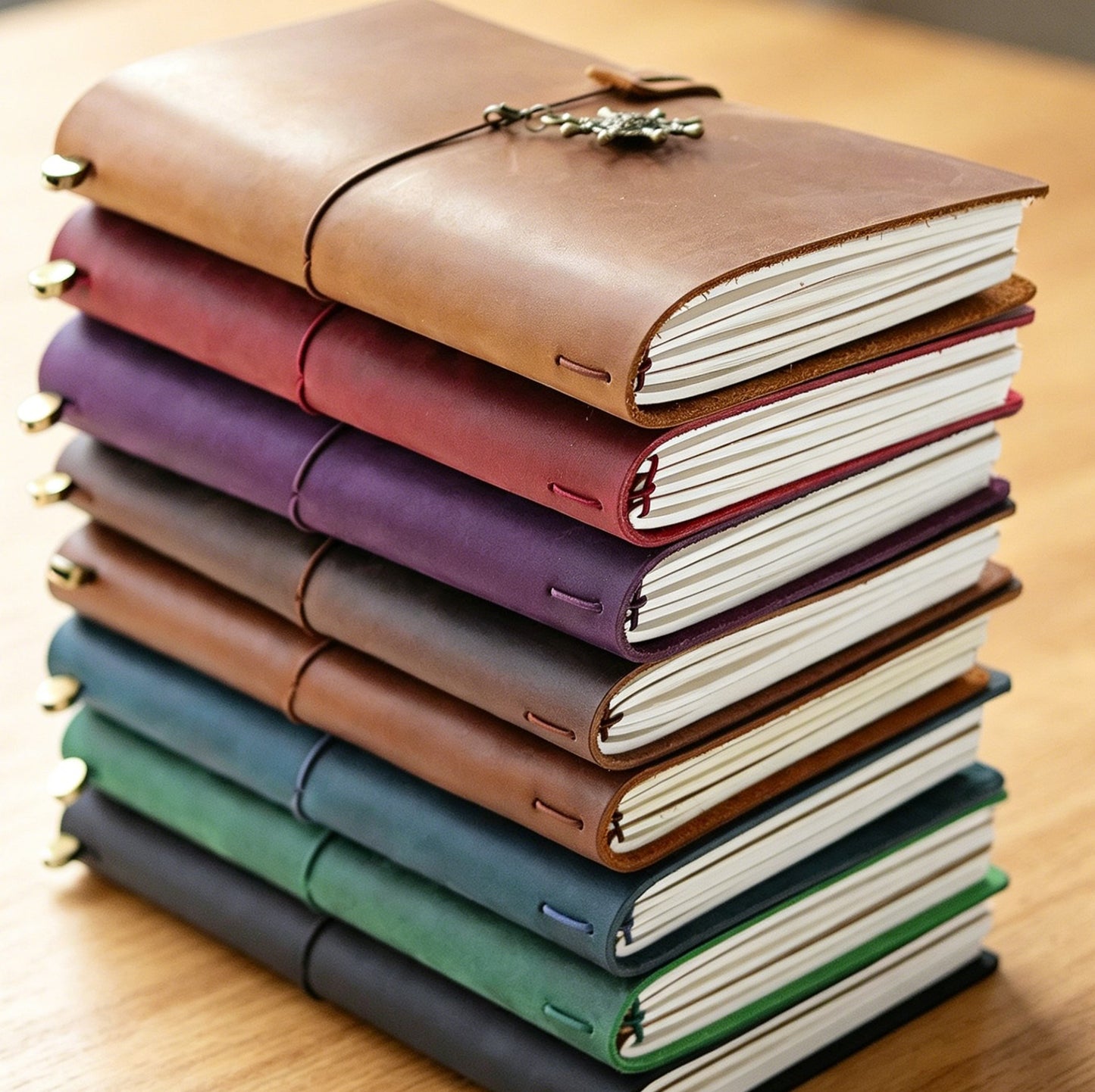 Genuine Leather Travel Journal | Standard Passport Portable A5 | Vintage Notebook