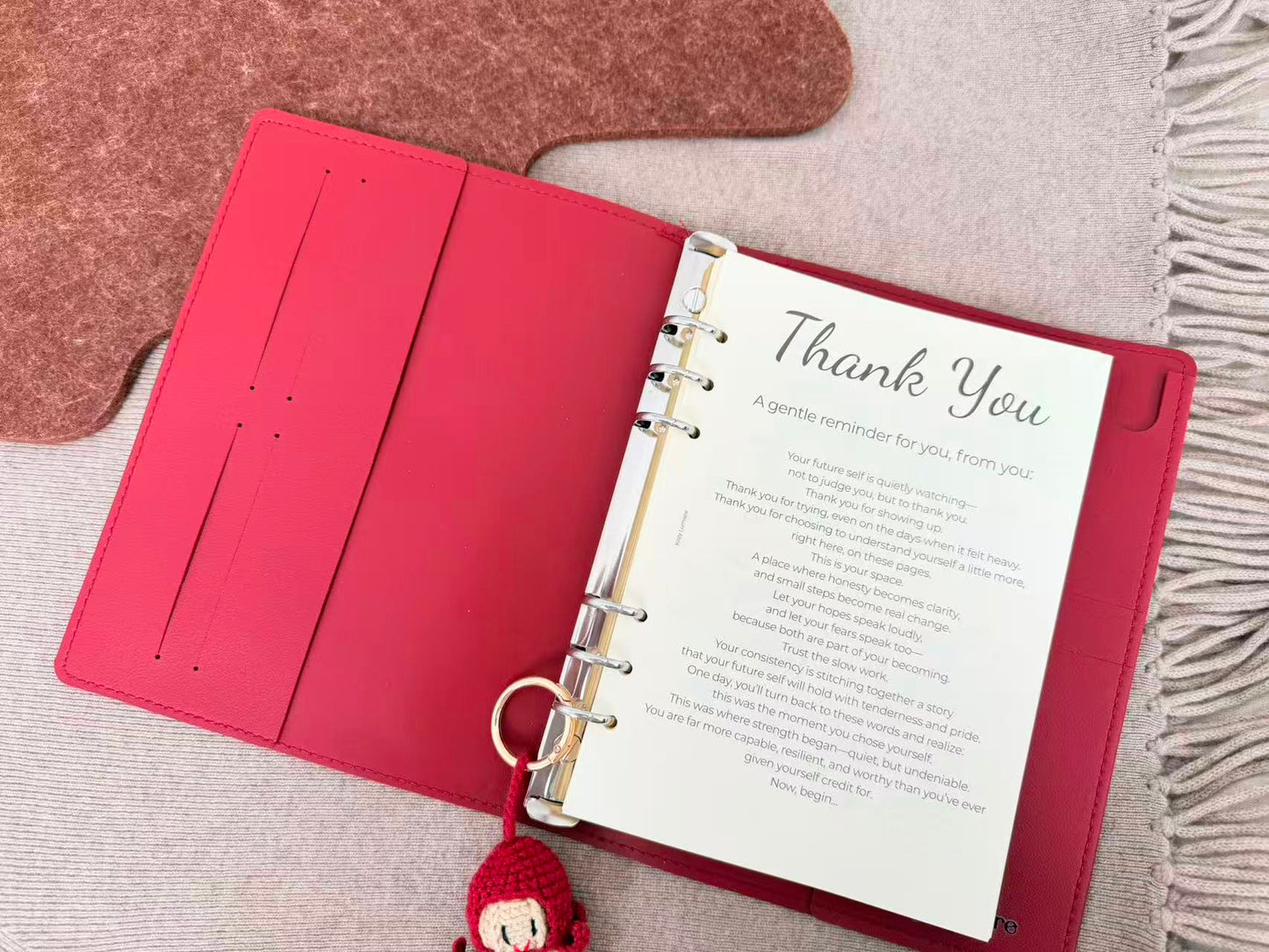 Mindful Living Planner Kit: A5 Awareness Journal & Planner Insert Pages RED