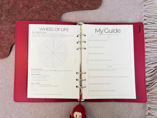 Mindful Living Planner Kit: A5 Awareness Journal & Planner Insert Pages RED