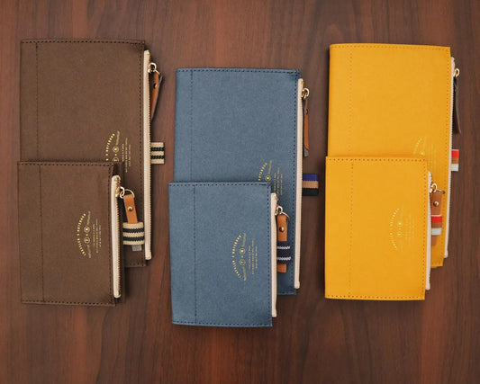 Washable Kraft Paper Zipper Pouch with Pen Loop for Journals