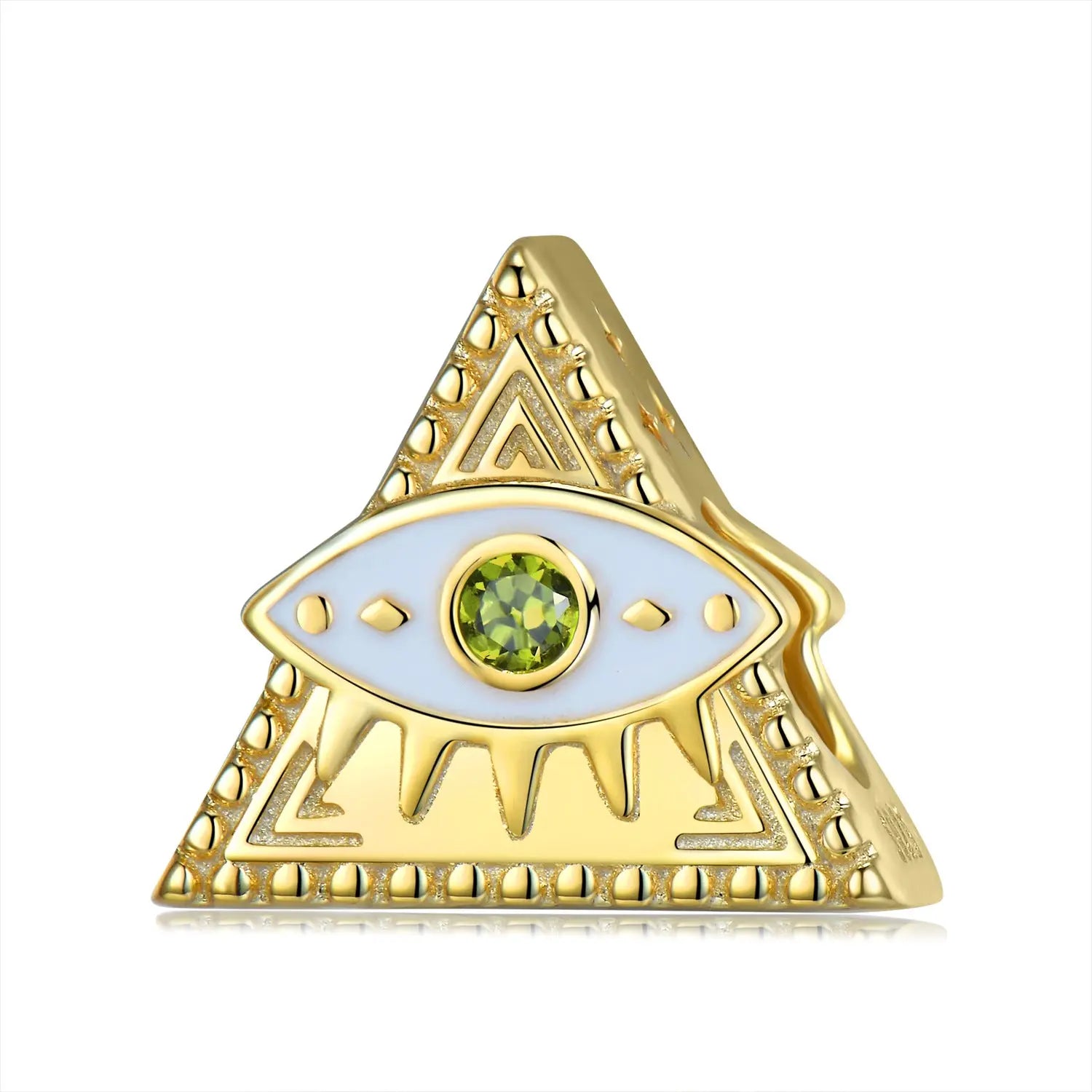 Eye of Horus Pyramid Charm Bead in Sterling Silver Kozy Lumiere