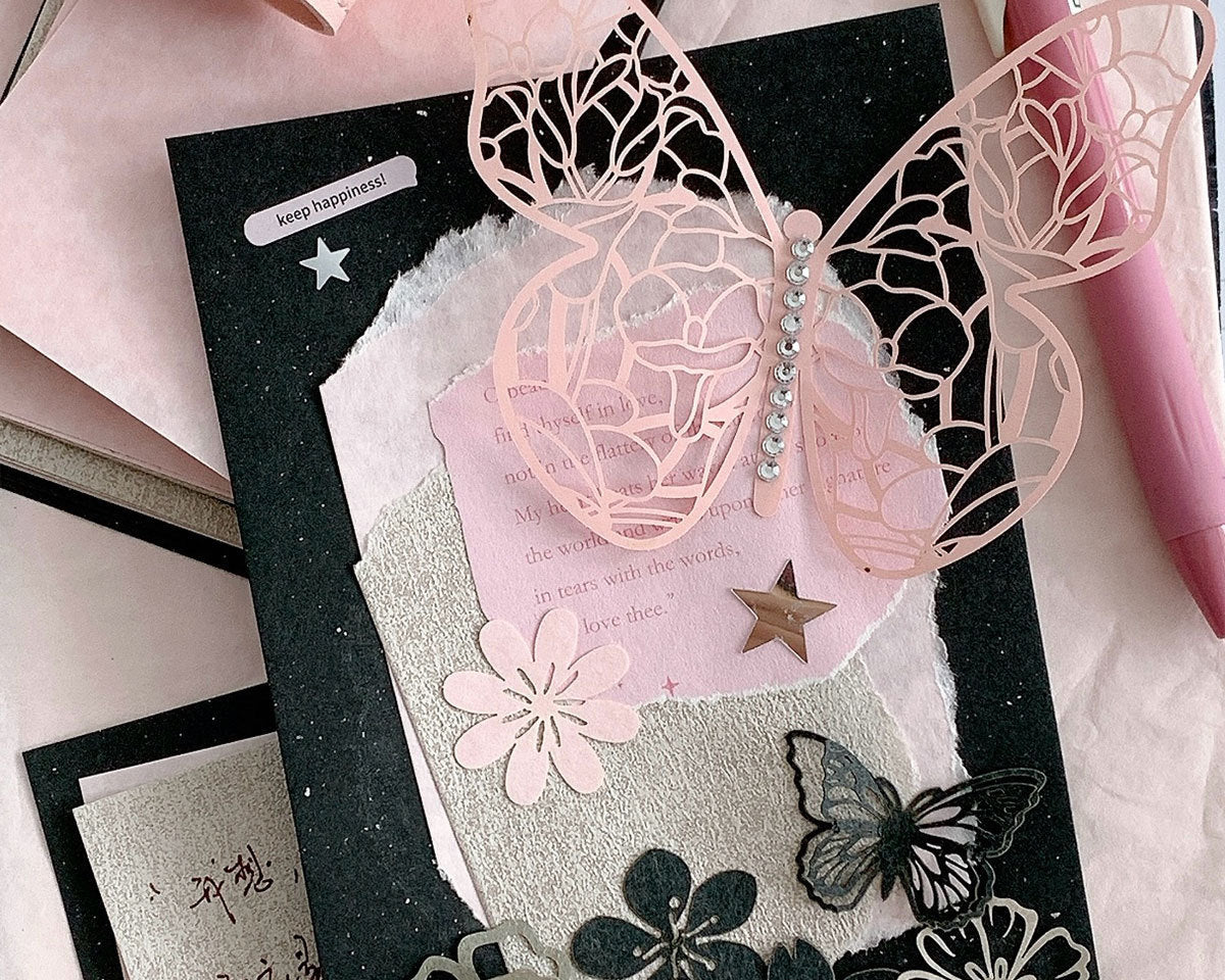 Loose leaf binder paper refills in Ash Rose style for planners and notebooks