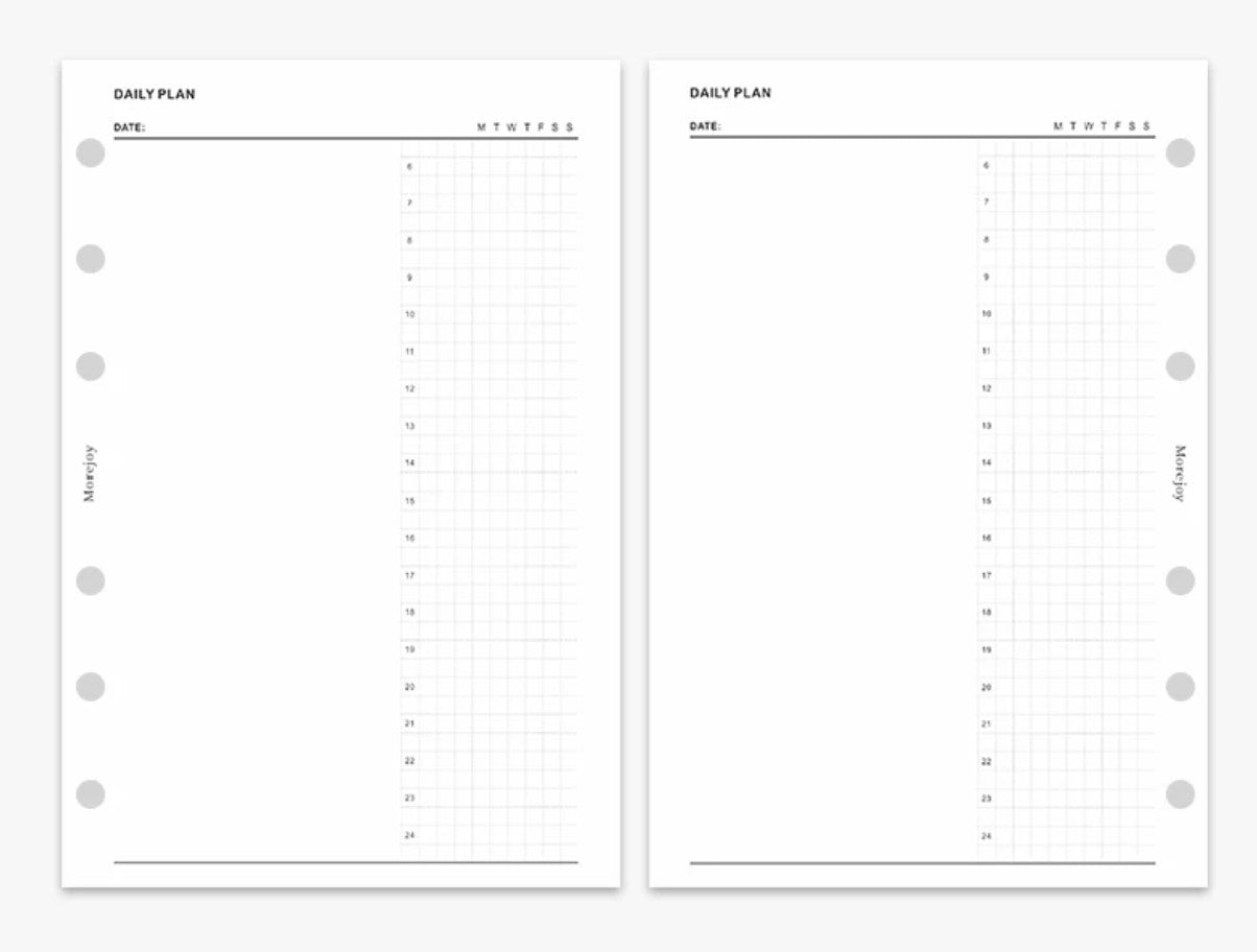 A6 Planner Insert Refill — Blank + Timeline + Daily/Weekly/Monthly Pages — 120gsm, 105 × 148 mm