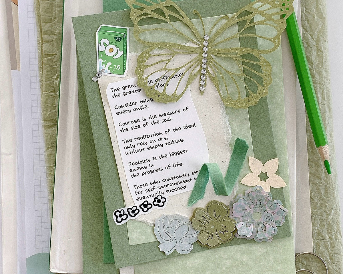 Lime Matcha series planner refill paper for journaling organization and creative notes