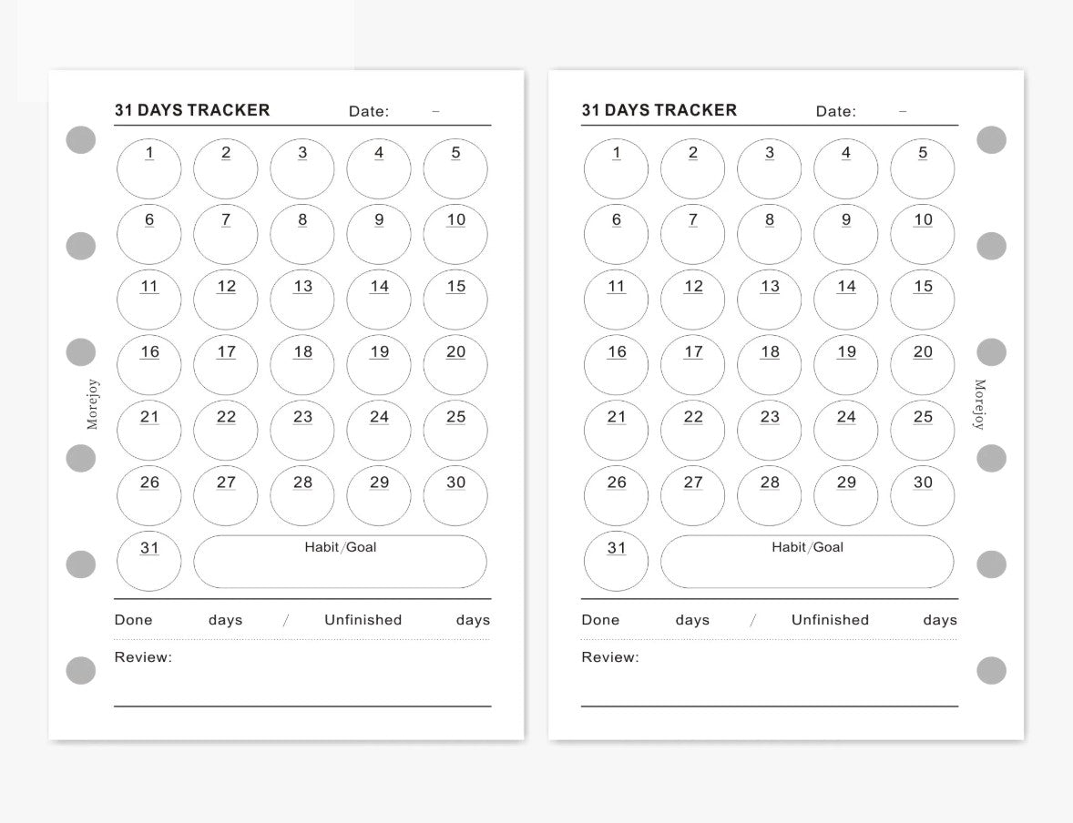 A7 Pocket Size Planner Insert Refill — Blank + Timeline + Daily/Weekly/Monthly Pages — 120gsm, 80 × 120 mm