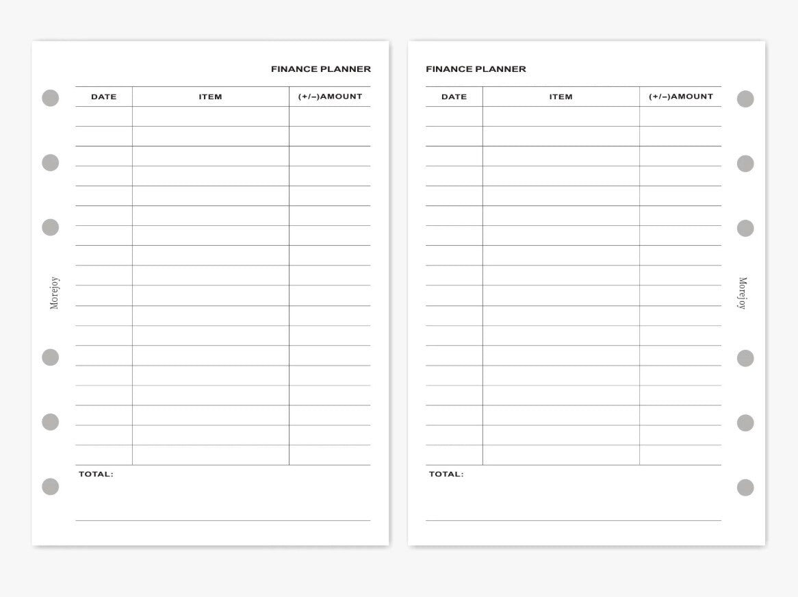 Personal Size Planner Insert Refill — Blank + Timeline + Daily/Weekly/Monthly Pages — 120gsm, 95 × 173 mm