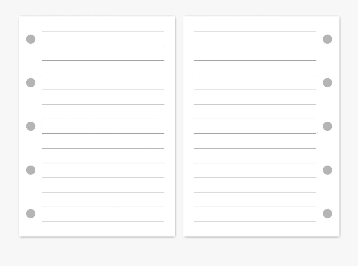 M5/A8 Planner Insert Refill — Blank + Timeline + Daily/Weekly/Monthly Pages — 120gsm, 74 × 105 mm
