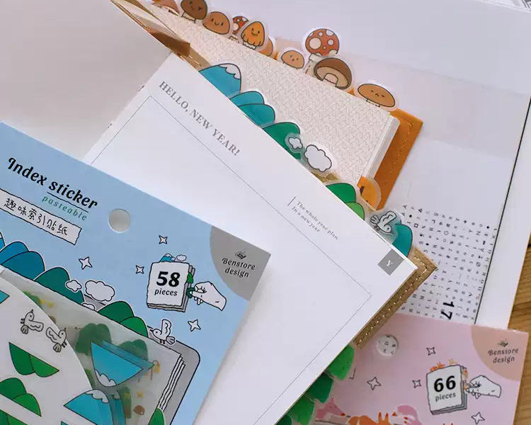 Forest Style Decorative Index Tab Stickers for Journals