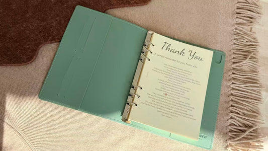 Mindful Living Planner Kit: A5 Awareness Journal & Planner Insert Pages AQUA GREEN