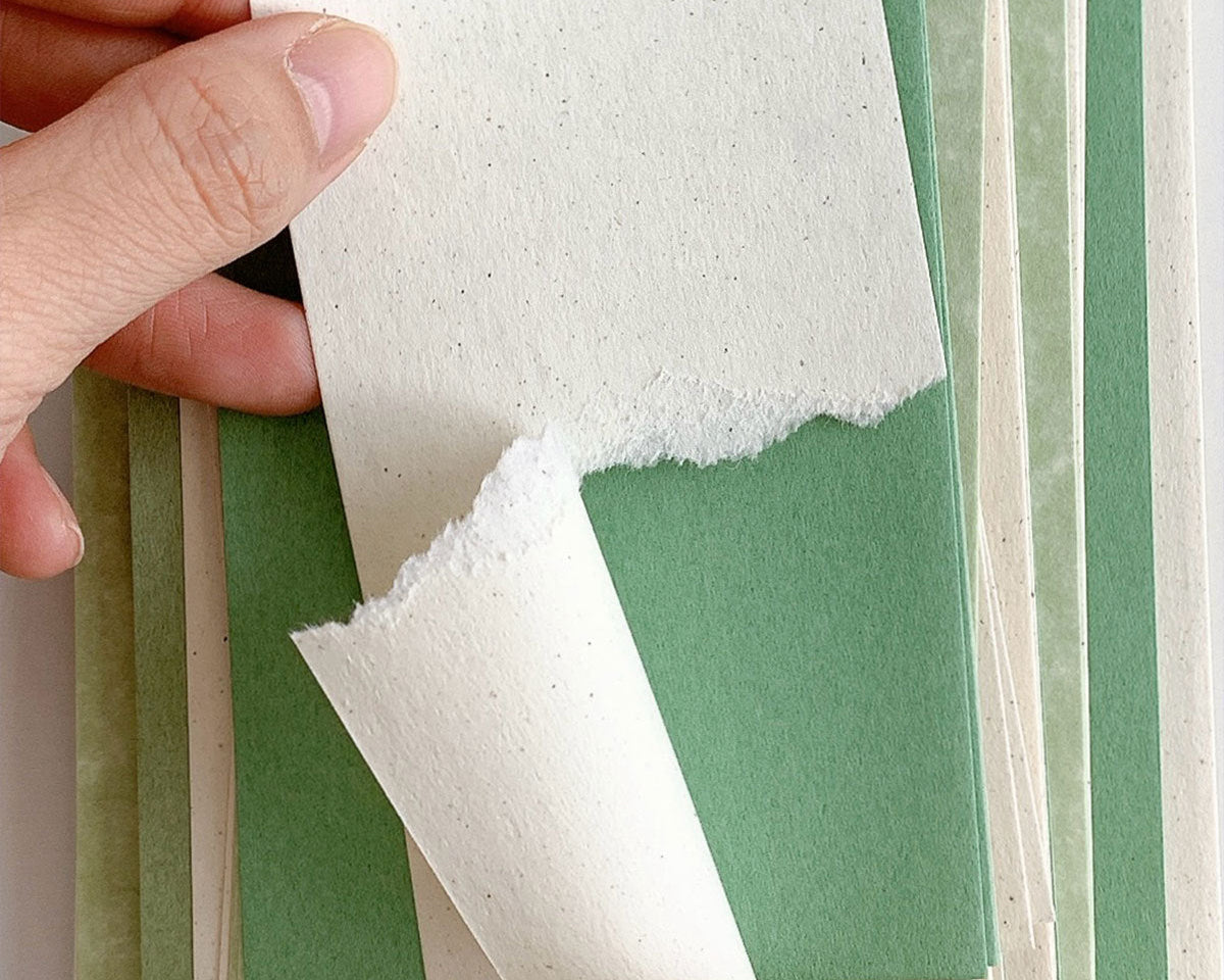 Loose leaf planner refills with green paper for notes scrapbooking and writing