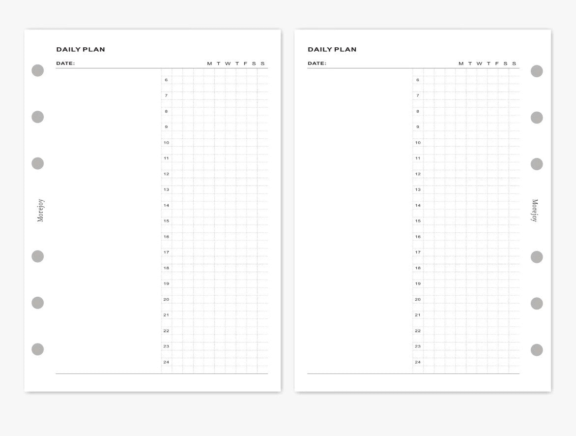 Personal Size Planner Insert Refill — Blank + Timeline + Daily/Weekly/Monthly Pages — 120gsm, 95 × 173 mm